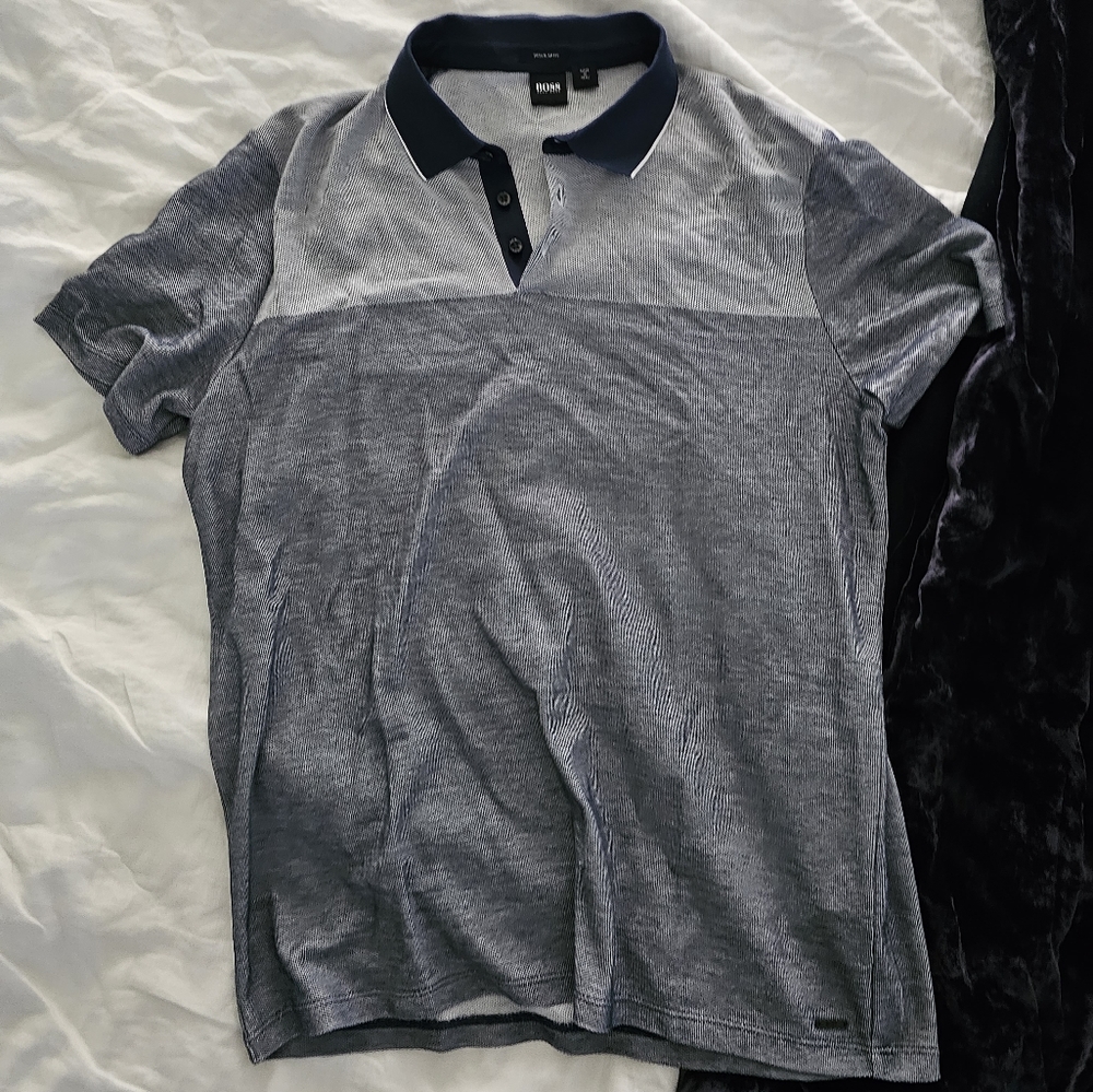 Hugo Boss XXL blue gray polo